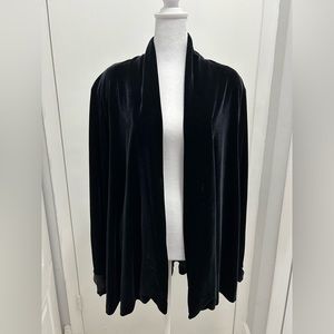 Another Thyme Vintage Black Velvet Cardigan